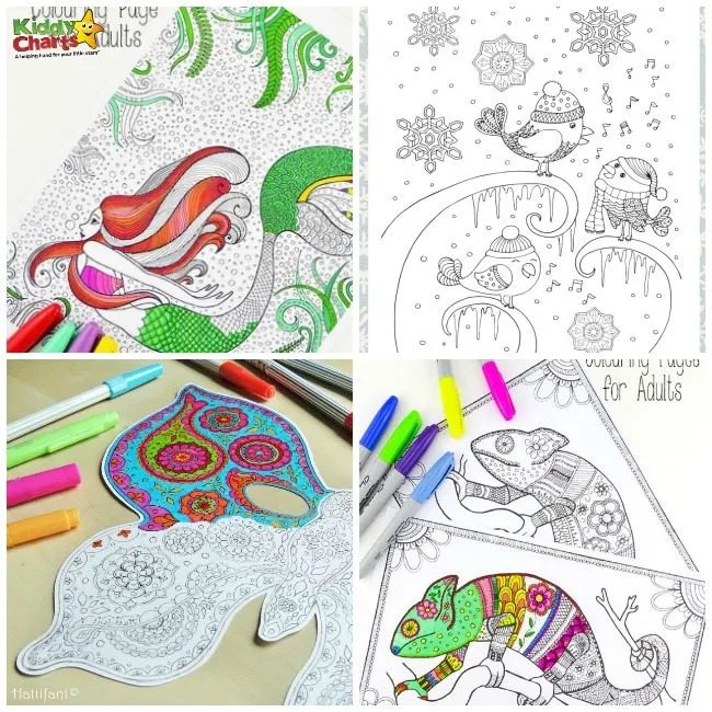 100 + Free Coloring Pages for Grown Ups