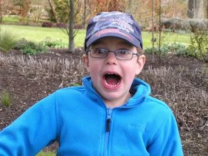 Stuntboy getting rather excited.... Kids seem to want to grow up too soon - getting excited about going in the bog boy playground