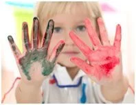 Messy hand painting