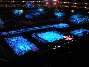 OLYMPUS DIGITAL CAMERA North Greenwich Arena before the London 2012 Olympics Mews Gymnastics Qualifying Rounds