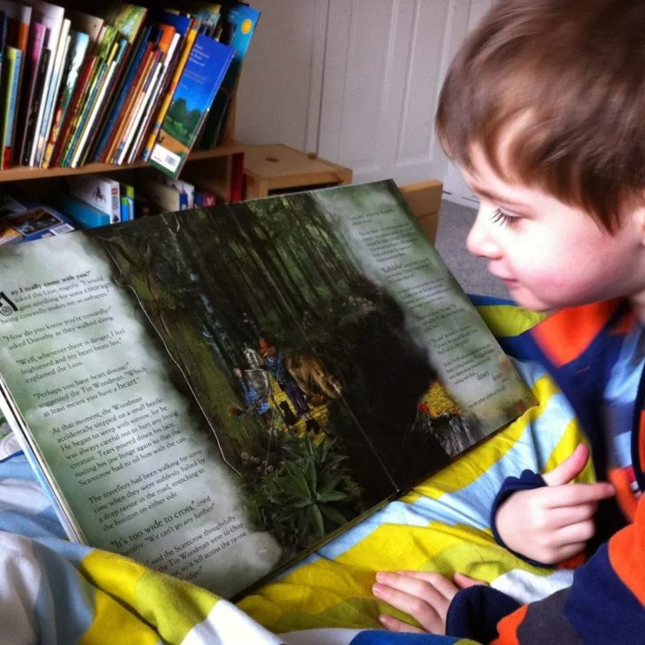 A person is reading a book.