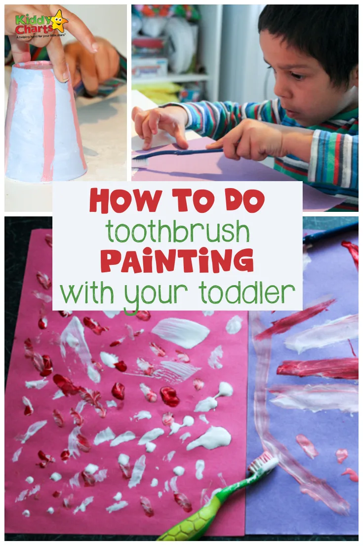 How to do toothbrush painting with your toddlers - its so easy; go take a look NOW! #toddlers #kidsactivities #painting