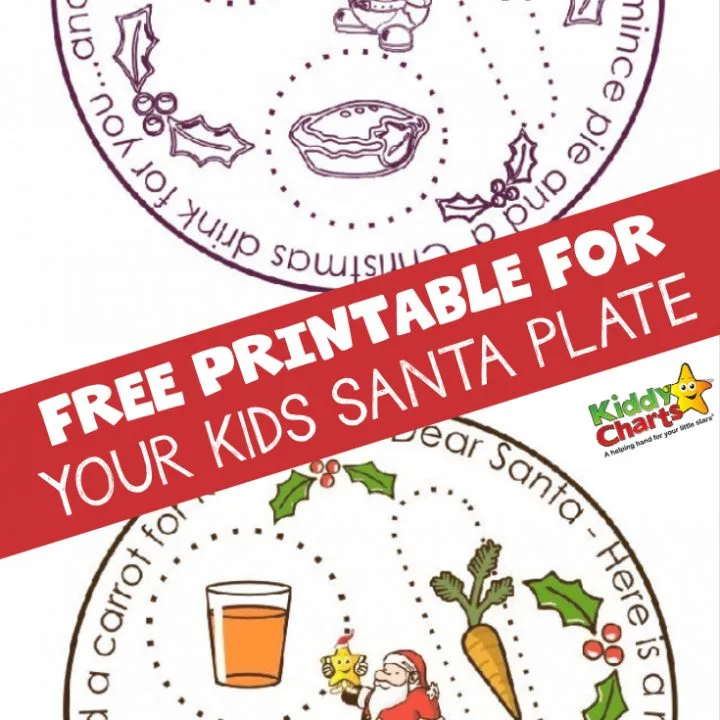 Santa plates are SO MUCH FUN and we have a free printable for you to print out today for your kids one. Visit and get it now! #Christmas #Santa #Xmas