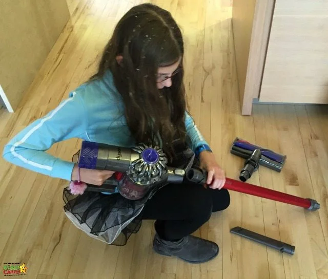Dyson v6 Fluffy - gets the kids to clean...but not their hair!