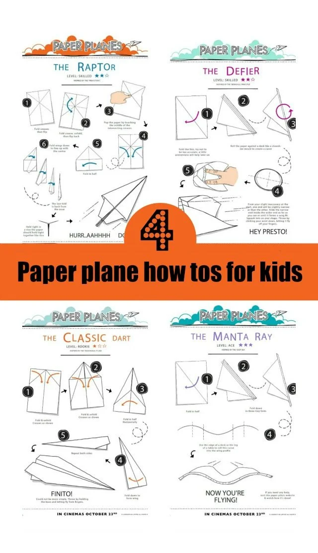 Four designs to choose from; the raptor, the deifer, the manta ray and the dart. A paper aroeplace for everyone. Why not down the how tos and make one now?