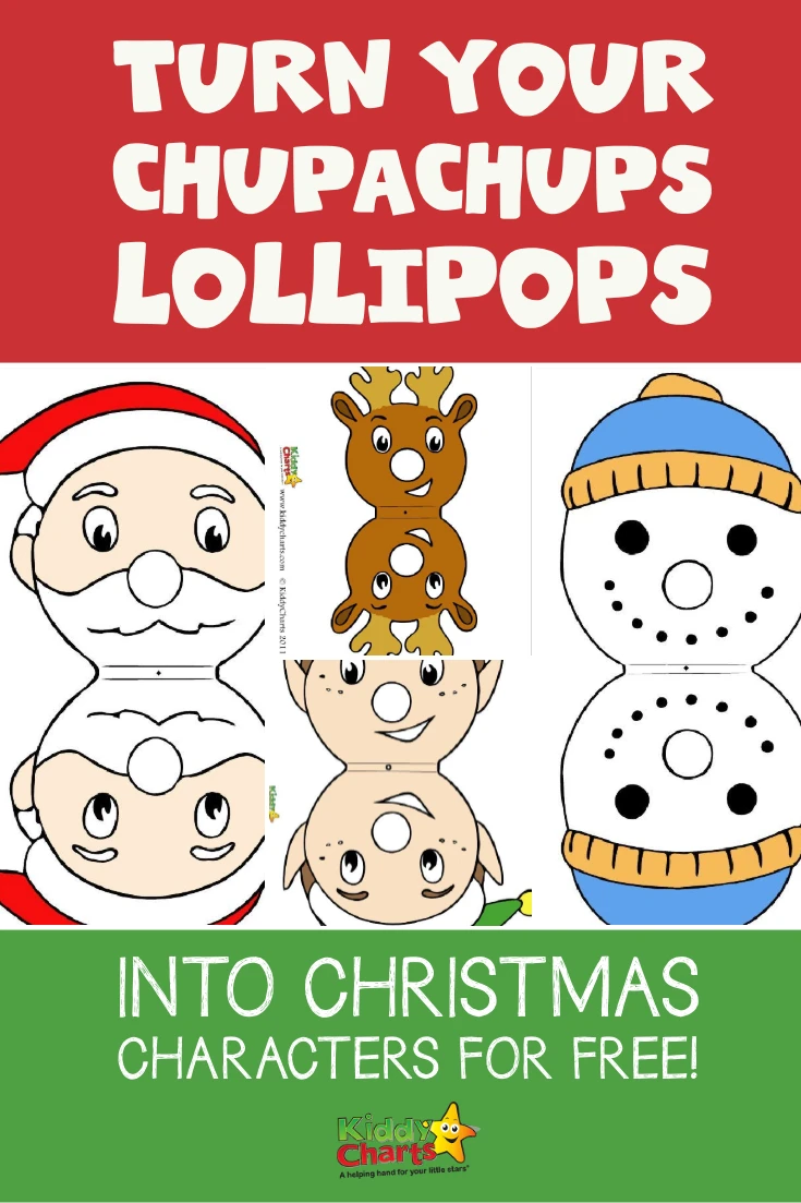 Free templates for turning Chupachups Lollipops into your favourite Christmas Characters - visit and get them FREE now! #Christmas #Stockings #Gifts