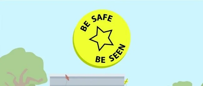 Be safe be seen in a UK campaign to help kids stay safer on the roads at night as the nights draw in.