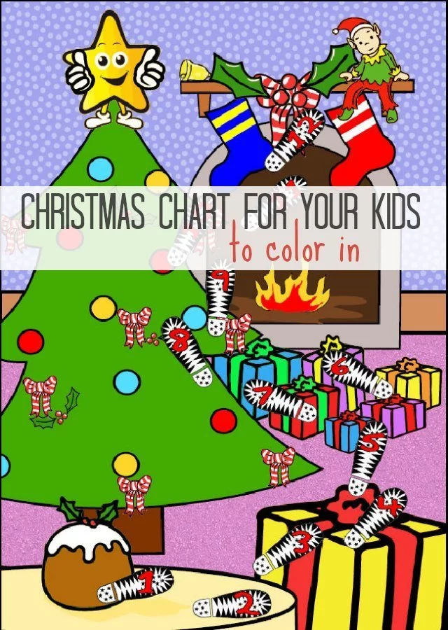 Your Elf on the Shelf Christmas Countdown Chart for Kids to Colour in