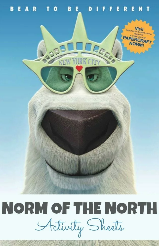 Norm Of The North Activity Sheets for little ones. From Word Search, Dot to Dot to Spot The Difference