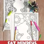 cat mindful coloring session