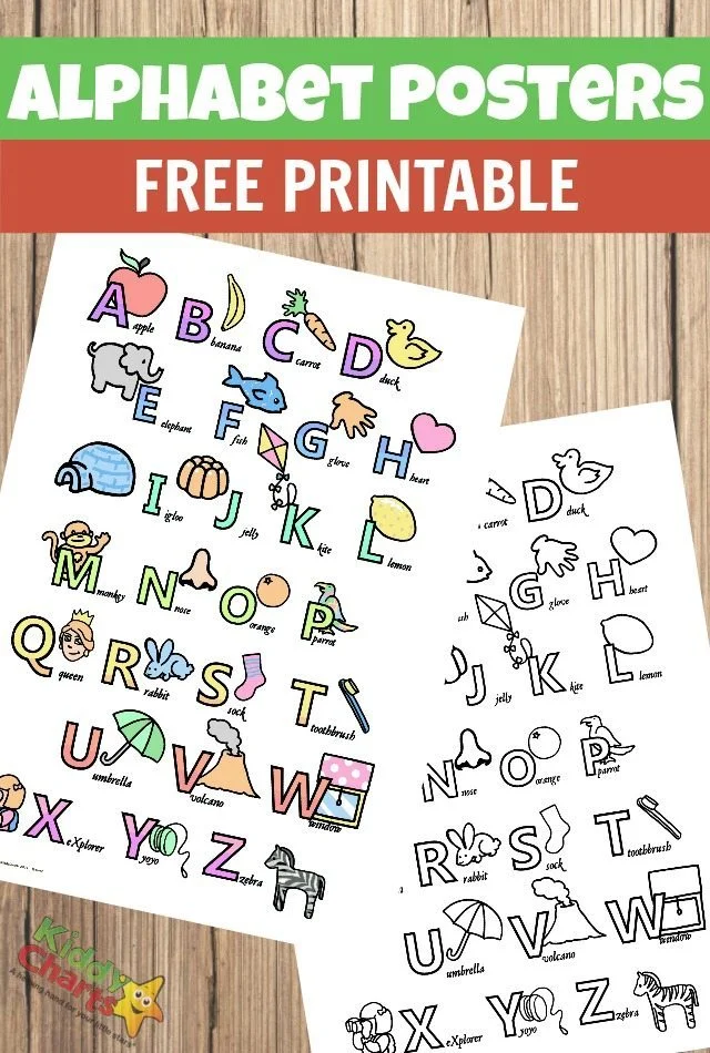 Alphabet poster printables for kids