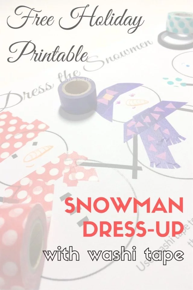 Dress the Snowmen Washi Tape Printable