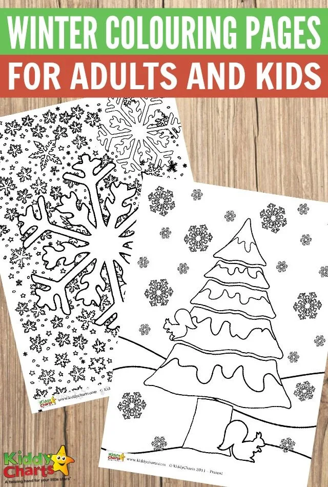 Free winter colouring pages for adults and kids