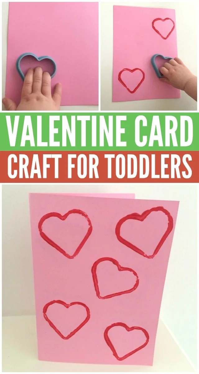 Adorable and easy heart Valentine card for toddlers
