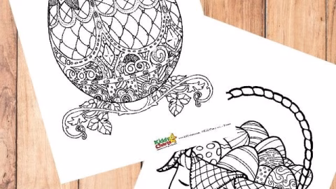 Easter egg coloring pages for adults and kids