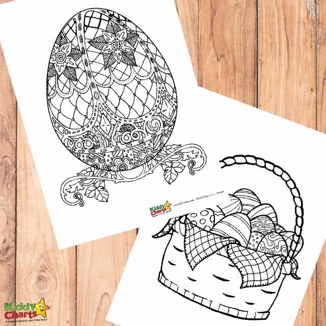 Easter egg coloring pages for adults and kids