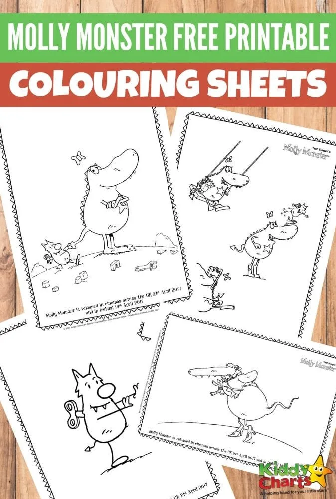 Molly Monster Free Printable Colouring Sheets for Kids
