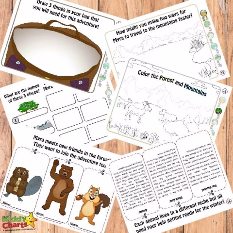 Mountain ecology for kids free printables with Myra Makes