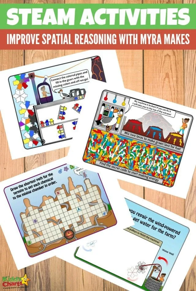 STEAM activities: Improve spatial reasoning with Myra Makes #Steamactivities #freeprintablesforkids #printableactivitiesforkids
