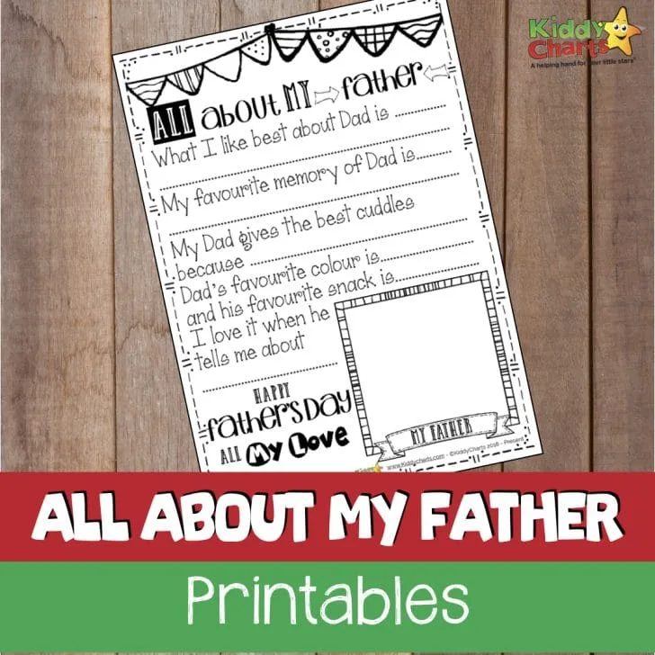In this image, a child is expressing their appreciation for their father and sharing some of their favourite memories of him.