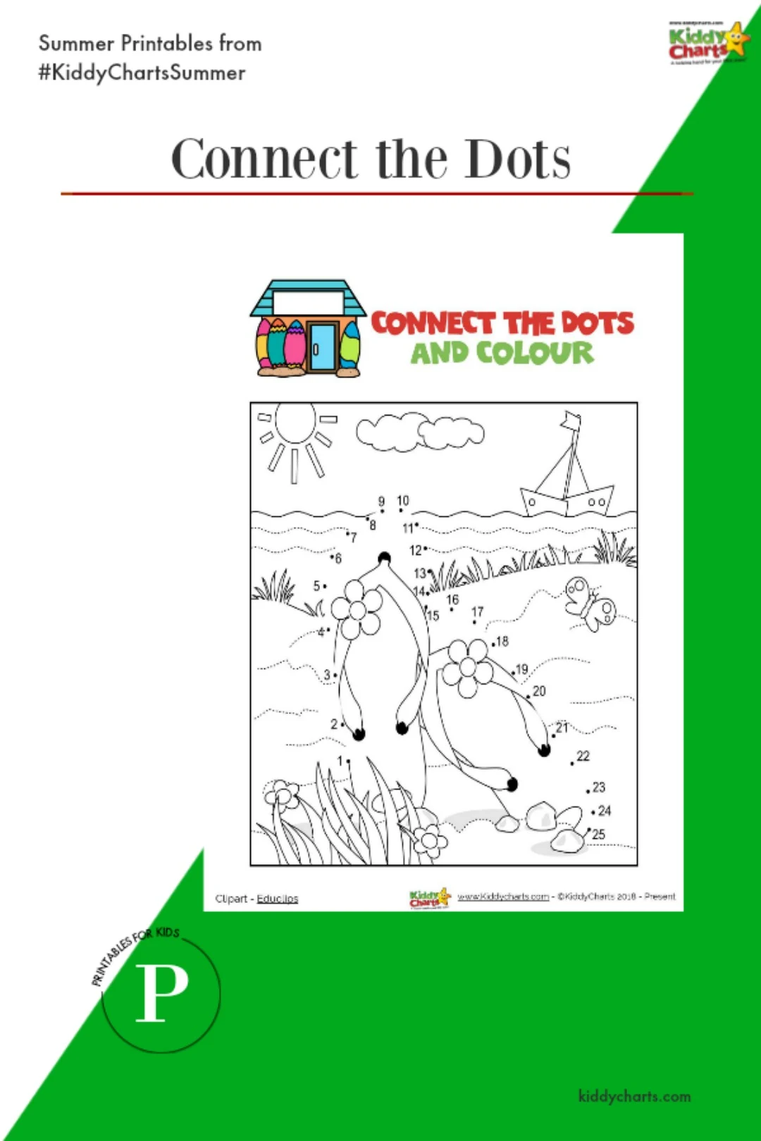 Summer activities for the kids - free printables, a connect the dots this time, and more on the site #summer #printables #kids