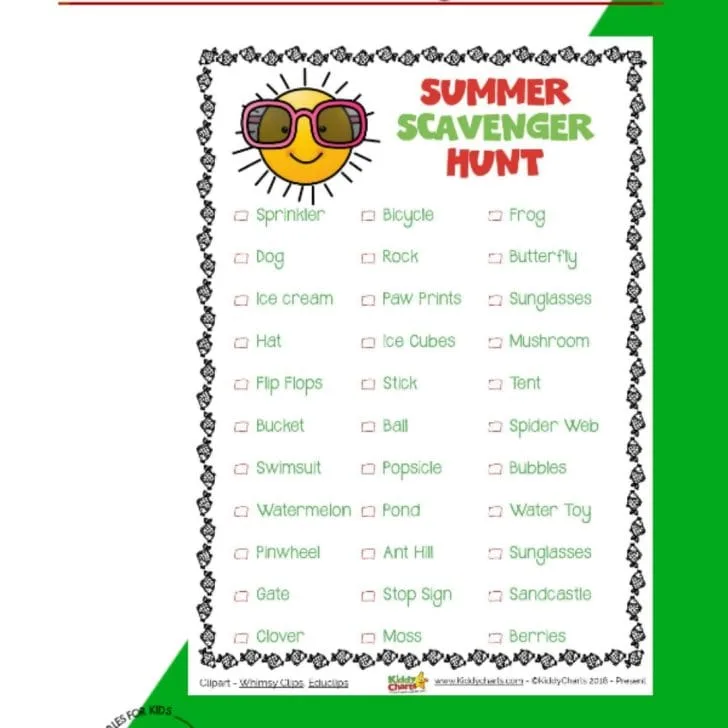 Here is a summer scavenger hunt for you to try - lots of great things to look for. Why not visit the site for the other summer activities we have as well? #summer #printables #kids