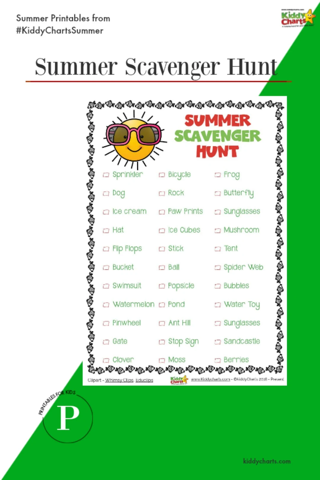 Here is a summer scavenger hunt for you to try - lots of great things to look for. Why not visit the site for the other summer activities we have as well? #summer #printables #kids