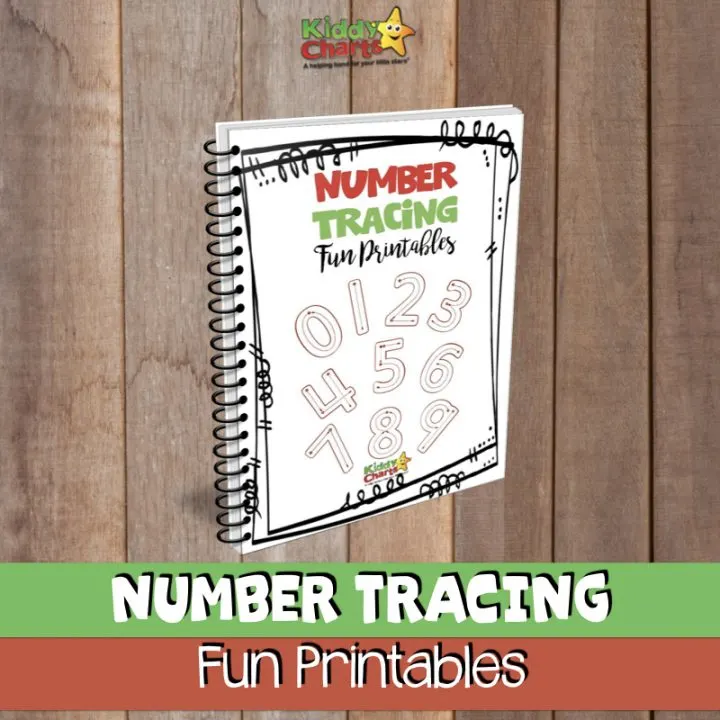 This image is offering a number tracing activity with fun printables to help children learn and practice their numbers.