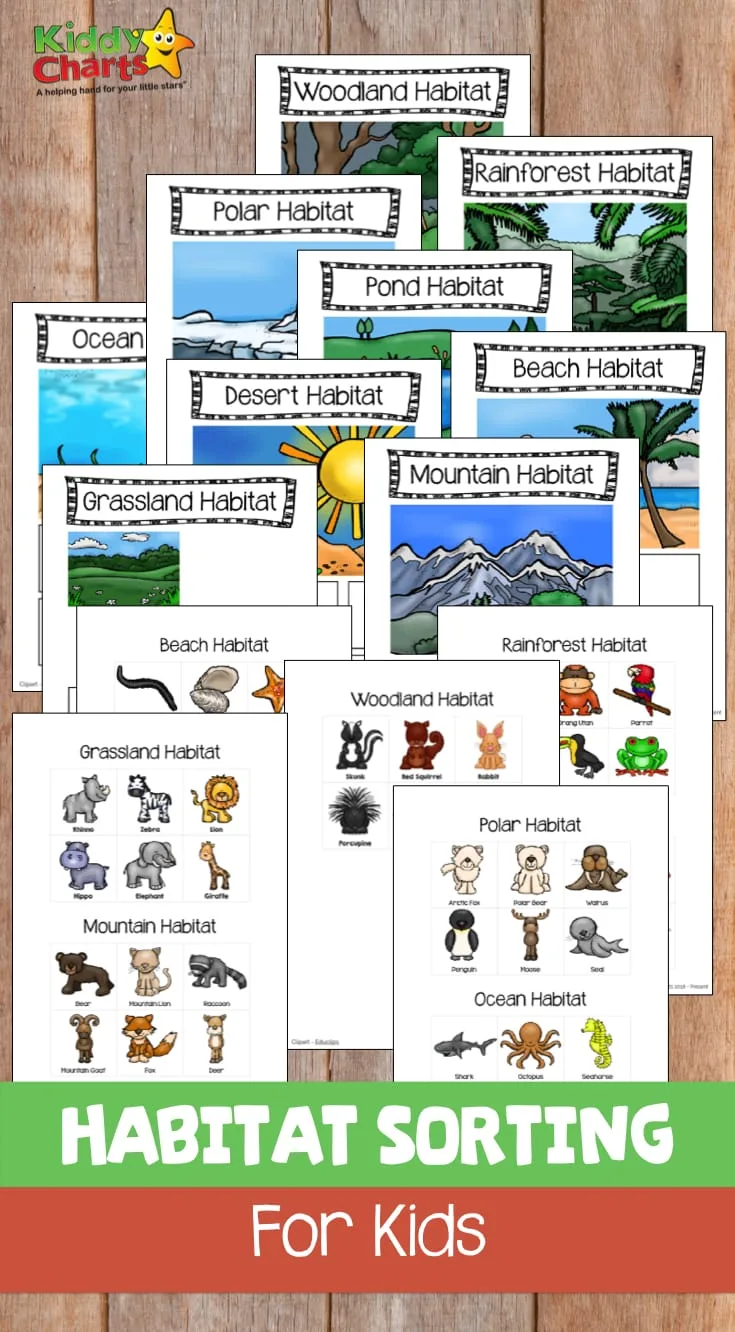 Animal habitats sorting game for kids: Free printable Animal habitats sorting game for kids: Free printable