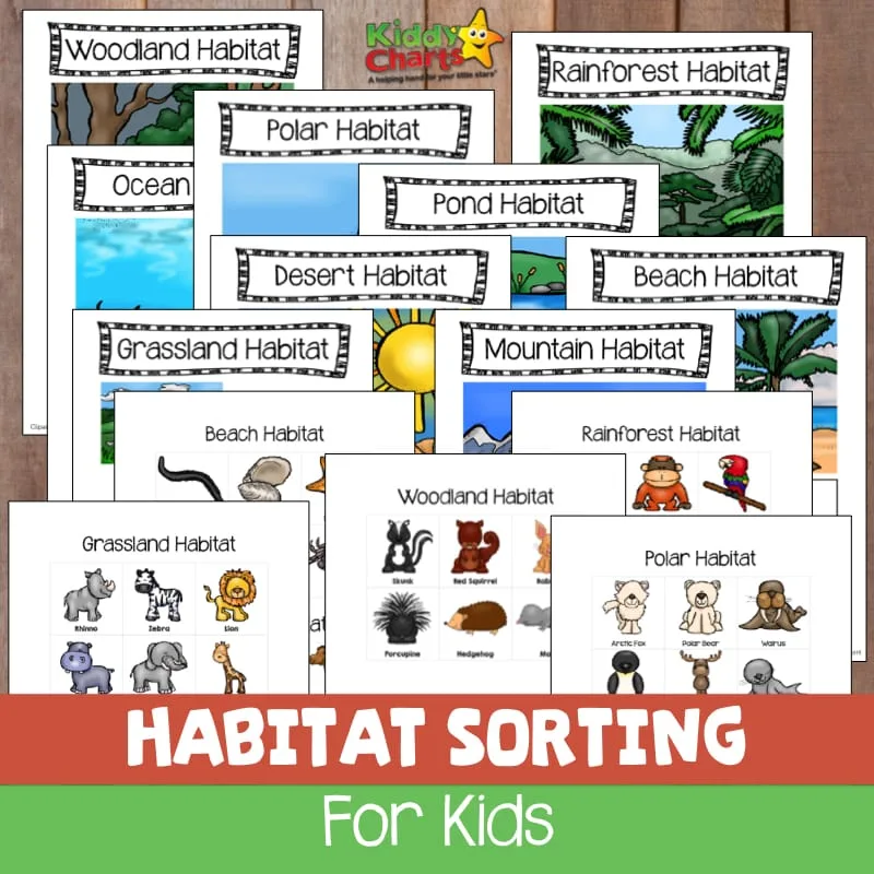 Animal habitats sorting game for kids: Free printable Animal habitats sorting game for kids: Free printable