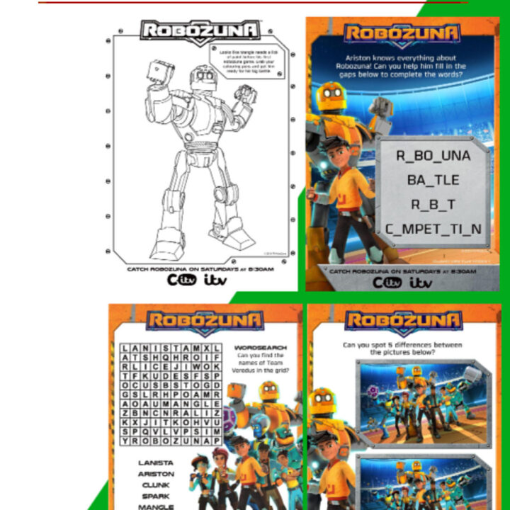 We've got some fabulous Robozuna colouring pages and activity sheets for you today - all available for free!