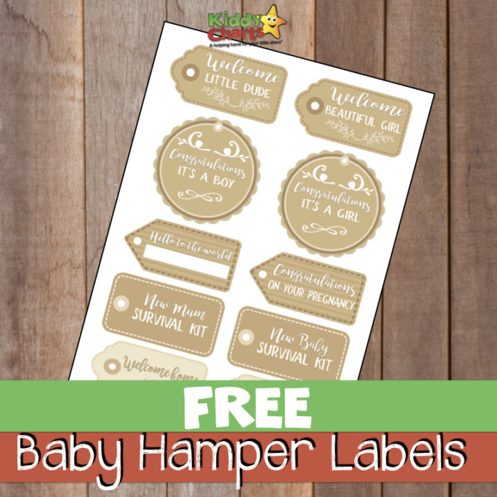 Are you looking for baby gifts? Do you want to give a baby hamper to a friend or spouse? We've got some fabulous free baby hamper labels to add to your hampers for free now - why not check them out? #babygifts #newbaby #babyhampers #baby