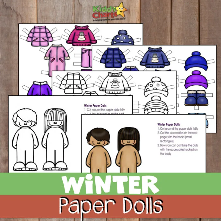 We've got gorgeous christmas jumper paper dolls for you - winter paper dolls for the kids to dress and colour in! Come over and check them out now #kidsactivities #winter #crafts #kidscraft