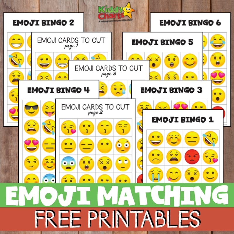 We have a fabulous game for you - Emoji Bingo. Play it with the kids today! #Emojis #Printables #Games #Bingo #Matching #FreeStuff