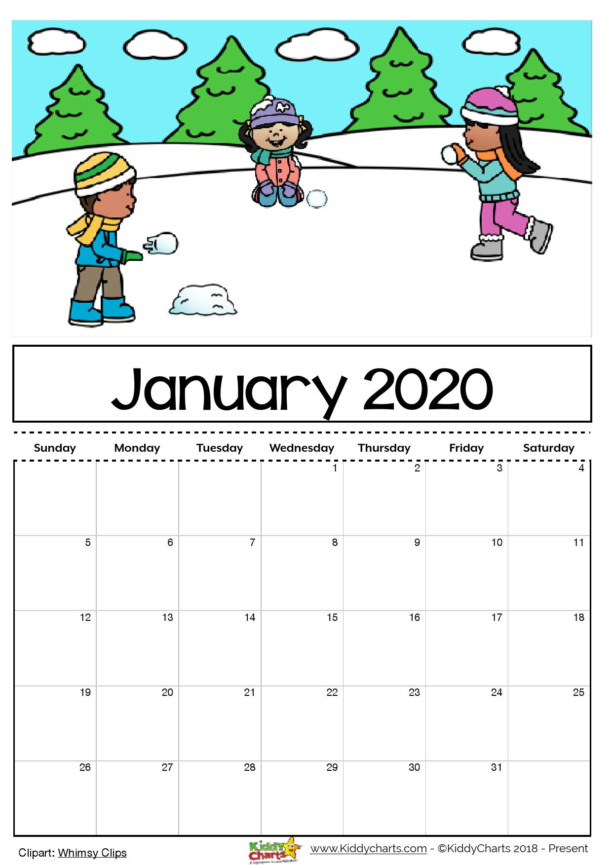 Free Printable 11 calendar for kids, including an editable version For Blank Calendar Template For Kids