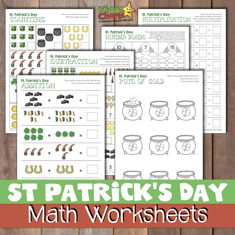 Looking for some great St Patricks Day Math activities for kids - then we've got them for you! #stpatricksday #irish #kidsactivities #printables #free