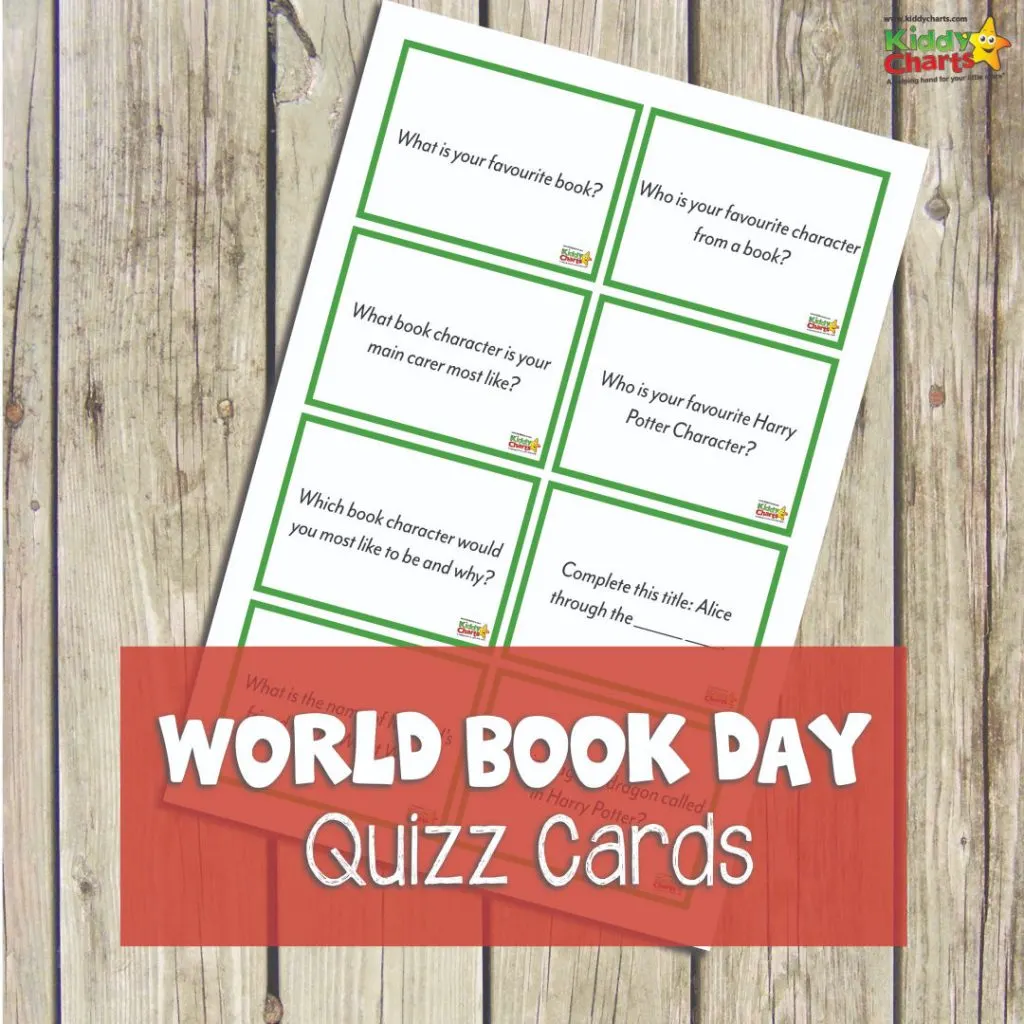 World Book Day quiz cards for kids and parents