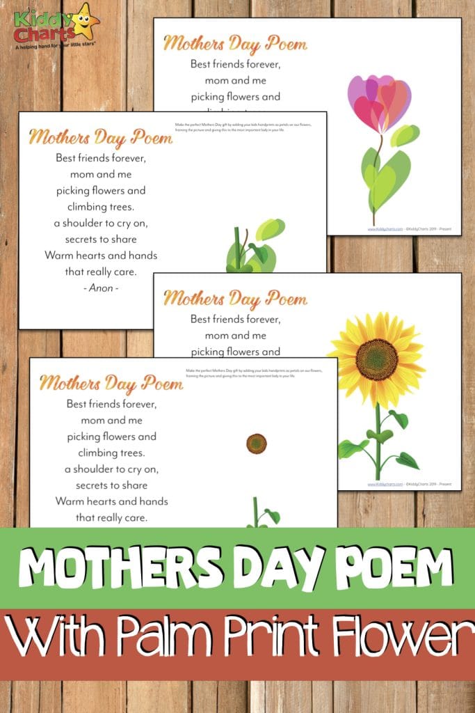 Free handprint Mothers Day poem printable KiddyCharts