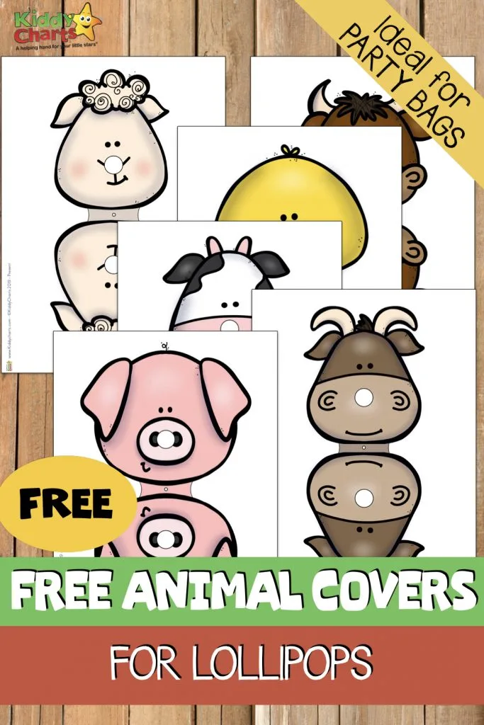 FREE Farm Animal Lollipop Printables - KiddyCharts