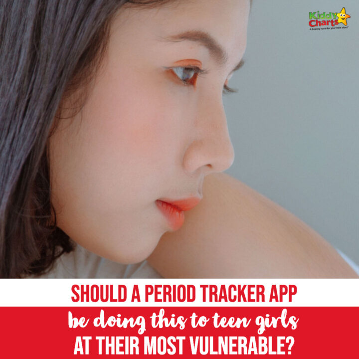 This image is questioning the appropriateness of a period tracker app targeting teenage girls and potentially taking advantage of their vulnerability.