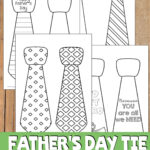free printable Father's day tie card.