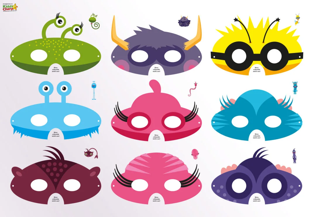 Cute monsters paper masks - boredom busters gift guide