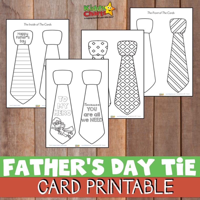 printable father s day tie card kiddycharts printables