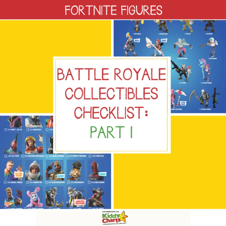 This image is a checklist of rare Fortnite figures, detailing their names, levels, and rarity.