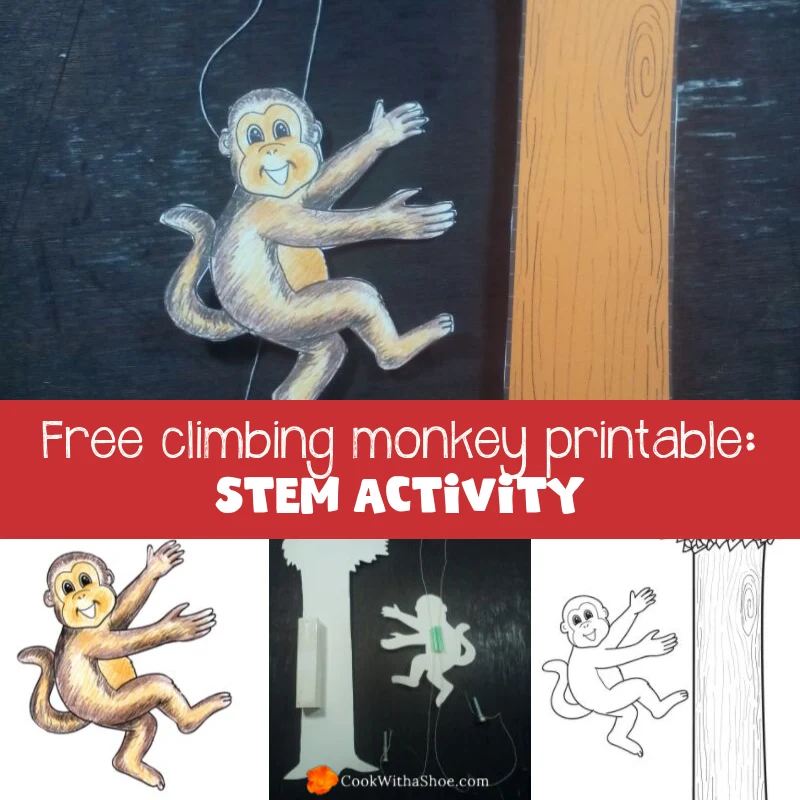 Stem activities for kids: climbing monkey printable