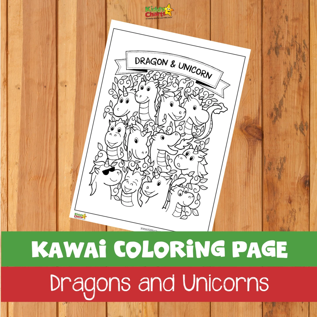 Having many coloring pages available for your kids to enjoy downtime is important. Today we’re featuring a Kawai coloring page that has dragons and unicorns on it. #ColoringPage #KawaiColouringPage #Dragons #Unicorns