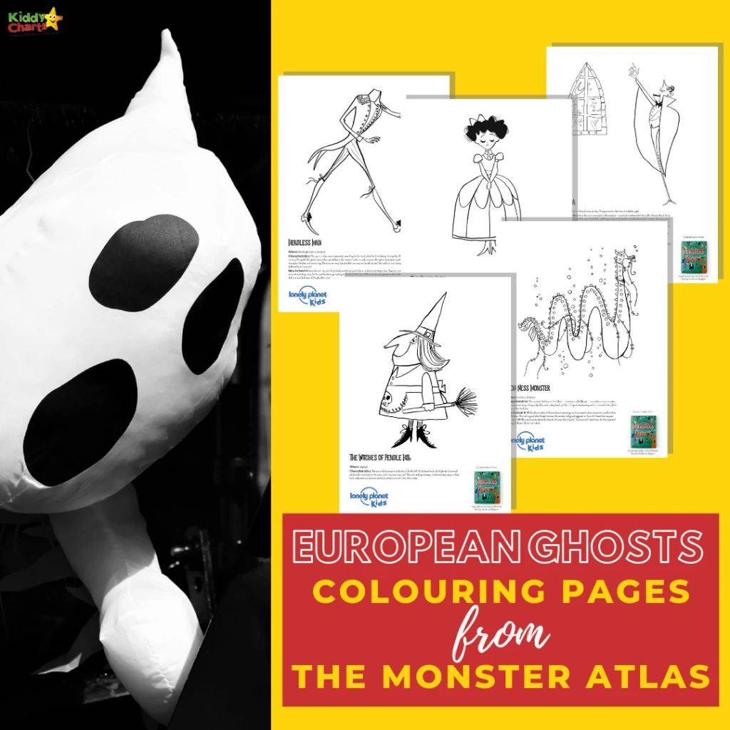 The Monster Atlas graphic with drawings: European Ghosts
