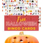 This image is showing a website offering Halloween-themed bingo sets and tokens for purchase.