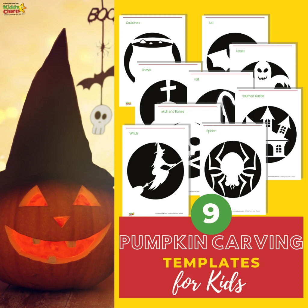 Today I would like to share 9 pumpkin carving templates for kids after some tips for pumpkin carving with kids. I hope you can have fun with them while carving the pumpkins. #Printable #PumpkinCarving #Pumpkin #Halloween