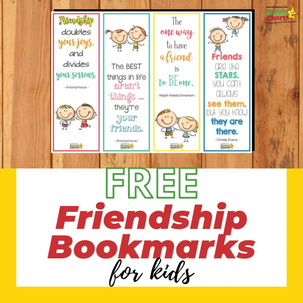 Free friendship bookmarks for kids and parents